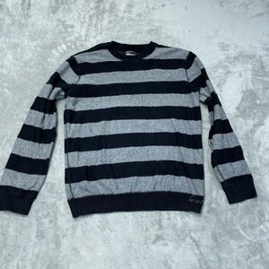 Burton Men's XL Striped Sweater Black/Grey Wool H0705